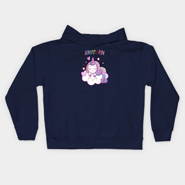 Unicorn Lover Kids Hoodie by JeffDesign